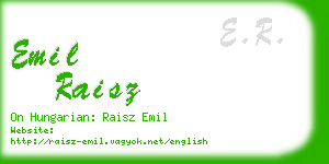 emil raisz business card